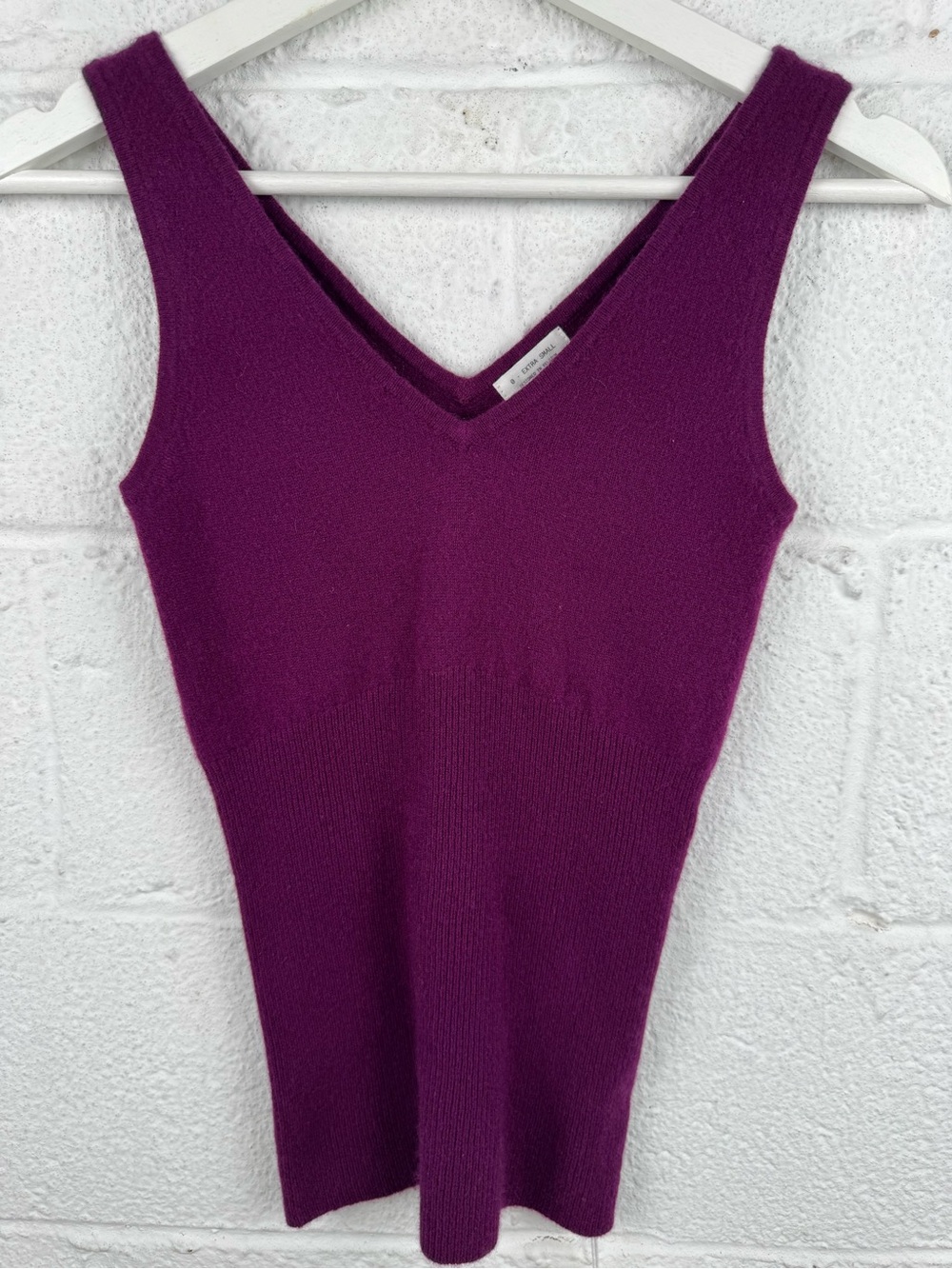 COLORUSH Marseille Long Cashmere Blend Tank Top Plum Purple XS NWT
